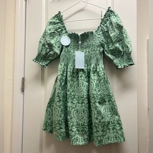 NWT Hill House Home Athena Nap Dress in green jacquard NEVER WORN